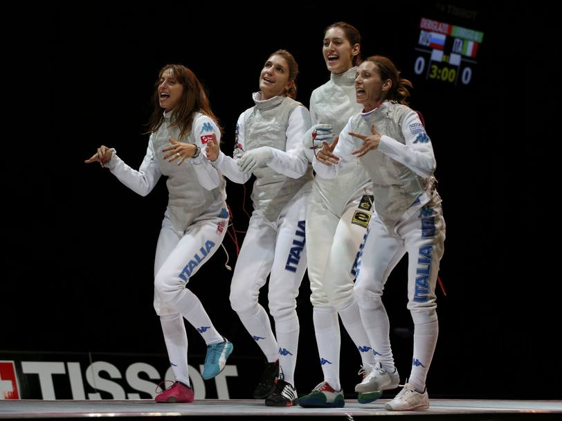 Mondiali Kazan 2014: oro: Di Francisca, Errigo, Batini e Vezzali. Bizzi